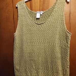 Coldwater Creek Ribbed Green Sleeveless Tank